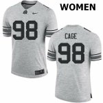 Women's Ohio State Buckeyes #98 Jerron Cage Gray Nike NCAA College Football Jersey January QKT3244AW